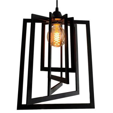 Imagem de Lustre Luminária Pendente Madeira Sala Quarto Cozinha Balcão Retangula