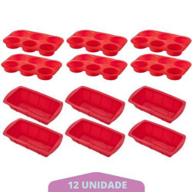 Imagem de Jogo Forma Para Pães + Forma Cupcake Sortida Silicone 6Un - QUALITY HO