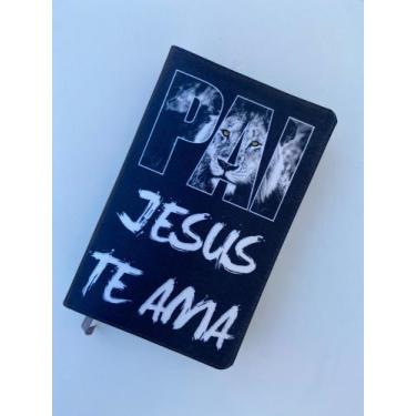 Imagem de Biblia sagrada Pai com harpa e letras gigantes ARC - Cpp, preta pai Je