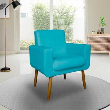 Imagem de Poltrona Decorativa Annita sala escritório - me, azul turquesa
