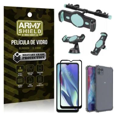 Imagem de Kit Moto G50 5G Suporte Veicular 3 em 1 + Película 3D + Capa Anti Impa