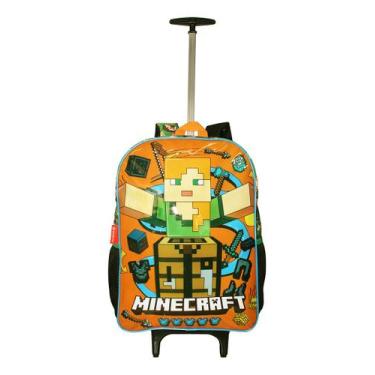 Imagem de Mochila Minecraft Rodinhas Infantil Masculina Oficial Aula G - Sestini