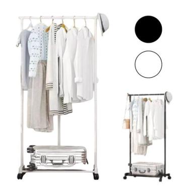 Imagem de Arara Multiuso para Pendurar Roupas c/ Prateleira e Rodinhas - TOP RIO