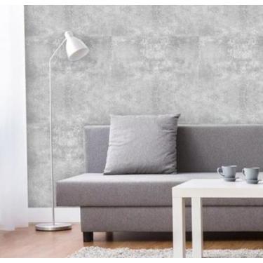 Imagem de Papel de Parede Cimento Queimado Cinza Claro Adesivo Vinílico Efeito I