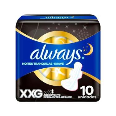 Imagem de Absorvente Always Noites Tranquilas Seca com Abas 10 unidades