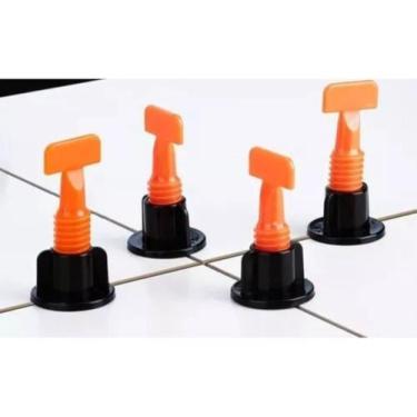 Imagem de Kit 50 Nivelador De Piso A Rosca Espaçador Reutilizável Com Chave - BO