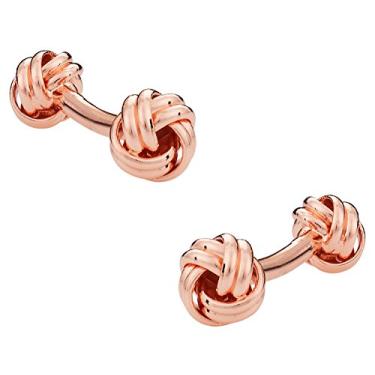 Imagem de Abotoaduras em tom de rosa dourado com caixa de apresentação Cuff-Daddy com nó duplo