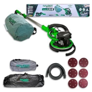 Imagem de Lixadeira de Parede e Teto Elétrica Lx-e 850W 220v Nauber C/Aspirador Led Girafa Cor Verde e Preta 50/60Hz 2.300 PPS Profissional - 220V