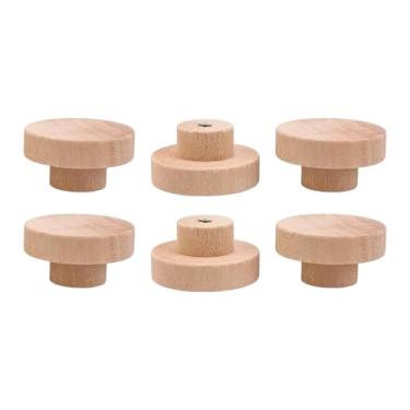 Imagem de IEUDNS 6x Puxadores de armário redondos de topo plano, puxadores de gaveta, puxadores de armário, ferragens de armário de madeira para armários, móveis, 4.5 Cm X 2.5 Cm