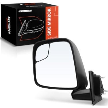 Imagem de A-Premium Espelho retrovisor manual do lado do motorista - compatível com Nissan NV200 2013-2021 e Chevrolet City Express 2015-2018 - Espelho retrovisor externo preto dobrável manual não aquecido com
