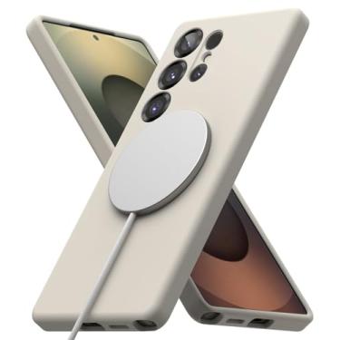 Imagem de Ringke Capa magnética de silicone [compatível com MagSafe] projetada para Samsung Galaxy S25 Ultra, capa de telefone macia aveludada, leve, fina, fofa - pedra