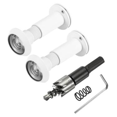 Imagem de PATIKIL Visualizador de porta de 9/40.6 cm, visor de porta de privacidade de cobre de 2 peças com capa de privacidade, 180 graus serve para porta de 1-3/10.2 cm a 2-15/40.6 cm com broca de 14 mm/0,55"