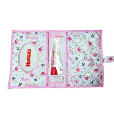 Imagem de Porta Fralda Lenço Umedecido Pomada Portátil Para Bebê Menina Menino (Minha Princesa)