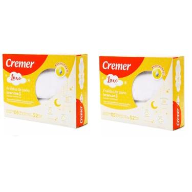 Imagem de 2 pacotes de Fralda de pano Cremer de Luxo Branca 70 X 70 Cm total 10 Unidades, 70x70cm algodão 52 fios