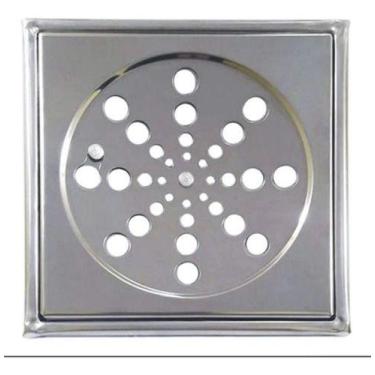 Imagem de Ralo Tampa Grelha Aço Inox 430 Quadrada Caixilho 15cm Fecho - DTC