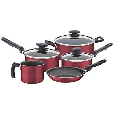 Imagem de Jogo De Panelas De Alumínio Com Revestimiento Interno Antiaderente 5 Peças Tramontina Vermelha