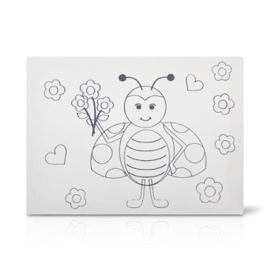 Imagem de Souza & Cia, Tela De Pintura Riscada, 16cm X 22cm, Desenho: Joaninha (Ref: 8147)