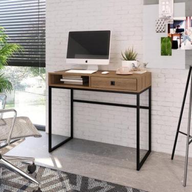 Imagem de Escrivaninha Mesa de Computador Industrial com Gaveta e Nicho - Placa 