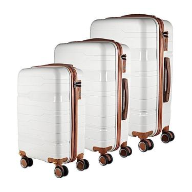 Imagem de Kit Mala 32Kg + Mala 23Kg + Mala 10Kg Polipropileno Inquebrável