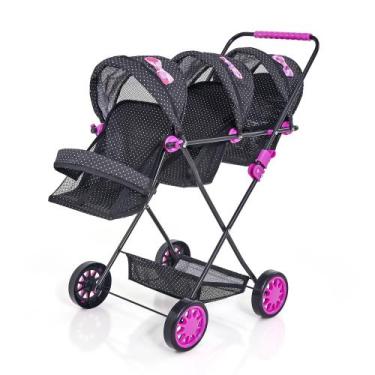 Imagem de Carrinho De Boneca Trigêmeos Gêmeos Veneza Reborn Menina - Sag Toys, P