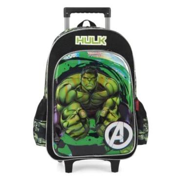 Imagem de Mochila Infantil Rodinha Lancheira Avengers Hulk - Luxcel