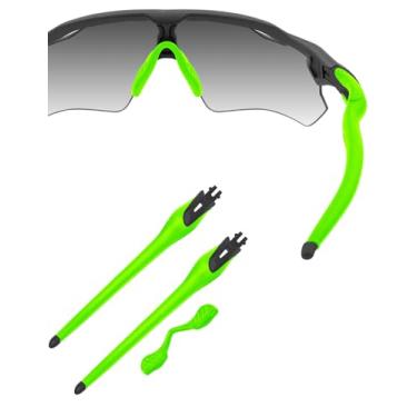 Imagem de HILEEN Óculos de sol de substituição preto fosco para óculos de sol Oakley Radar EV Path Pitch Advancer - verde