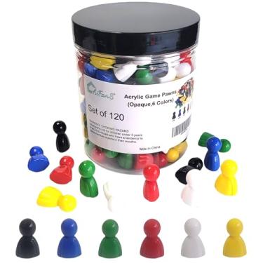 Imagem de AiFanS 120PCS Game Pawns – Opaque Plastic Board Game Pieces in 6 Colors with Portable Storage Box, Ideal Game Tokens for Board Games & Tabletop Play