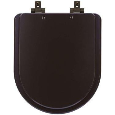 Imagem de Assento Sanitário Mdf Soft Close Duna Marrom Fosco Para Vaso Deca Com Ferragem Marrom