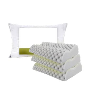 Imagem de Travesseiro Ortopédico Magnetico com Infravermelho Terapêutico Pillow Anatômico Anti Ronco + CAPA IMPERMEÁVEL(3 TRAVESSEIRO CERVICAL)