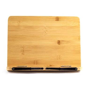 Imagem de Suporte grande de bambu A+ XL para leitura de livros didáticos, mãos livres, suporte de livro de receitas, laptop, iPad, tablet PC, livro de música, com ângulo ajustável da placa-mãe 28 x 20 cm