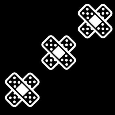 Imagem de 3 Adesivos Band Aid X 15 cm x 15 cm - Branco - Jhow Adesivos