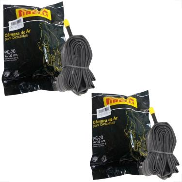 Imagem de PAR Câmara De Ar Para Bicicleta Aro 20 Pirelli Bico Grosso 33mm Camera Bike Infantil Mtb