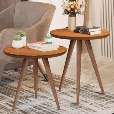 Imagem de Conjunto De Mesa Lateral E Apoio Star Tripé Pés Palito Retrô - JM3 - J