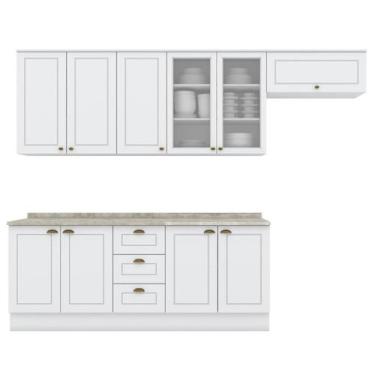Imagem de Cozinha Modulada 7 Pecas 280 cm CE791 Americana Branco Calcare Henn, B