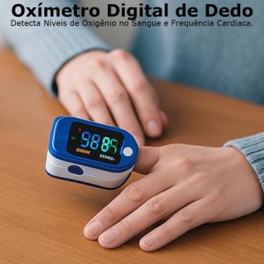 Imagem de Oxímetro Digital De Dedo Pulso Saturação LED Aparelho Portátil Saúde Á