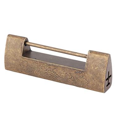 Imagem de Bloqueios Horizontais Chineses, Antiga Trava de Cobre Decorativa para Coleção (Cor de bronze)