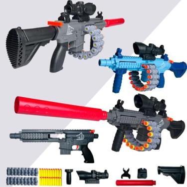 Imagem de Rifle de Brinquedo M16 com Silenciador, Mira e Dardos, 65 cm, Preto e Azul (Cinza)