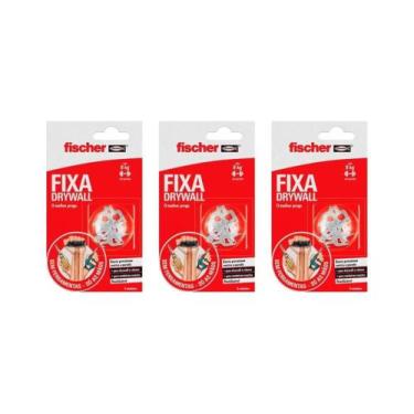 Imagem de 03 Cartelas De Suporte De Fixação Removível Fischer - Fixa Drywal C/ 0