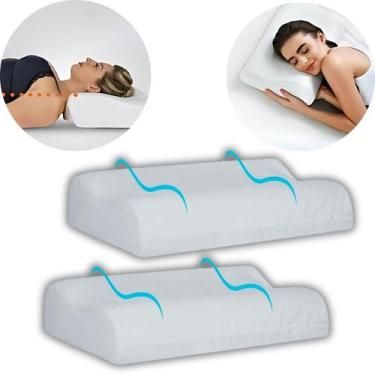 Imagem de Travesseiro Viscoelástico Comfort Cervical Antiácaro, Hipoalergênico e