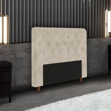 Imagem de Cabeceira para Cama Box Solteiro Portobel Marcela com Revestimento em Suede