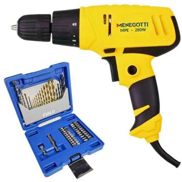 Imagem de Parafusadeira Elétrica 280W MPE-280W com Estojo de 41 Peças Brocas e P