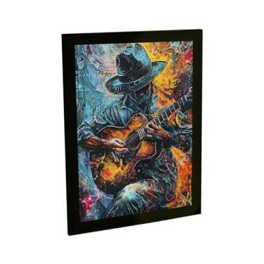 Imagem de Quadro Decorativo Violão Blues Pintura Ilustração Grafite Decoração Poster Quarto Sala