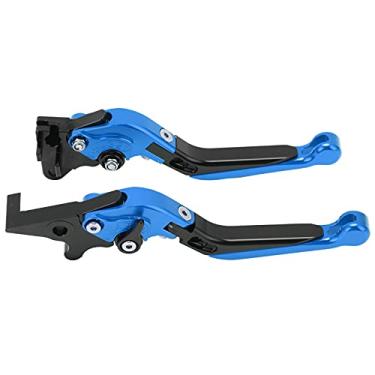 Imagem de Grcfumo 1 Par Alavanca de Freio, CNC Liga de Alumínio Acouta Motocicleta Brake Lever Alças, Embreagem Curta Brake Lever Handle para PCX 125 150 (Azul)