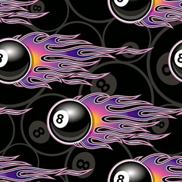 Imagem de Papel De Parede De Jogos Bar Bolas De Bilhar Fogo Roxo 5m