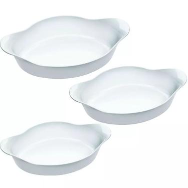 Imagem de Conjunto de Assadeiras Ovais 3 Peças Opaline Marinex