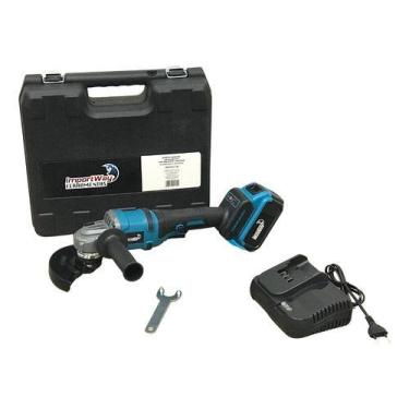 Imagem de Esmerilhadeira Lixadeira Angular 21v Com Maleta Profissional Cor Azul 