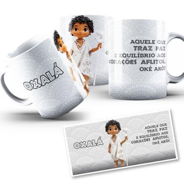 Imagem de Caneca Oxalá Mirim Coleção Orixás Umbanda Candomblé 325ml