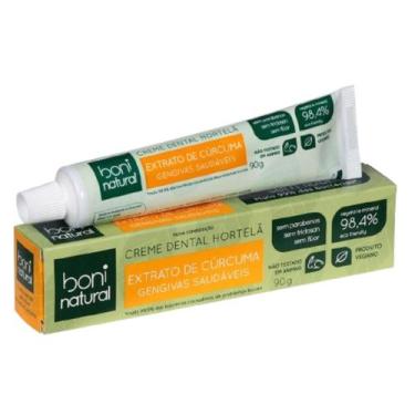 Imagem de Pasta De Dente Natural Sem Fluor Hortela E Curcuma Vegano - BONI NATUR