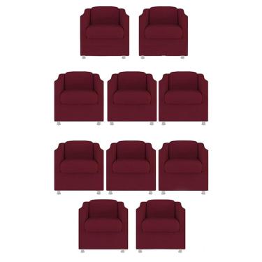 Imagem de Kit 10 Poltronas Bia Decorativa Reforçada Recepção Clinica Salão Sala De Estar Suede Ma...