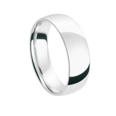 Imagem de Aliança Namoro Prata 8mm Tungstenio Tradicional Anatomica - Alpha Grup